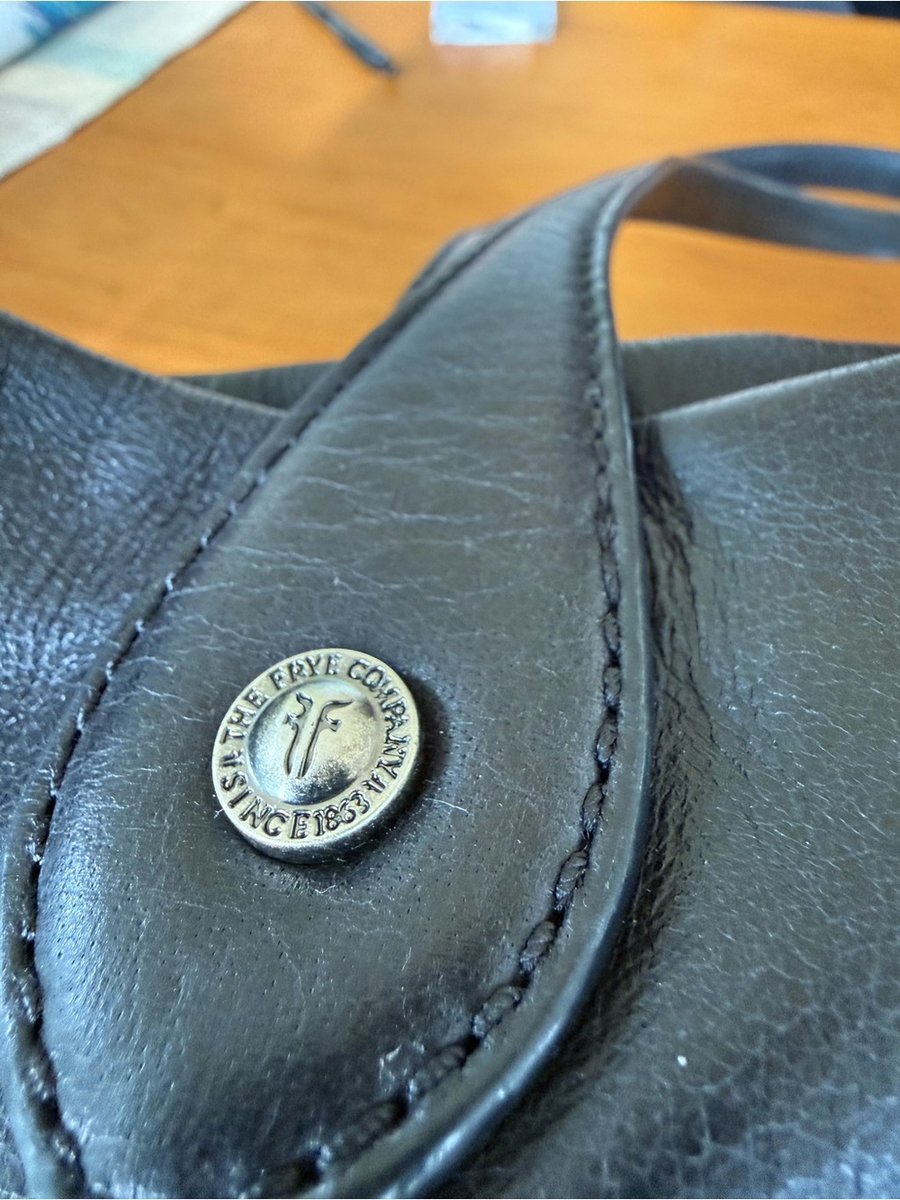 Frye Kenzie Classic Black Leather Tote Bag - Picture 4 of 11